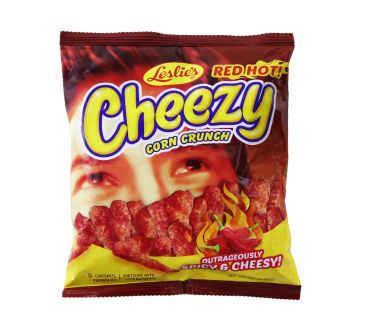 Leslies Cheezy Corn Curnch Chips, 70G, Red Hot, Pack Of 10